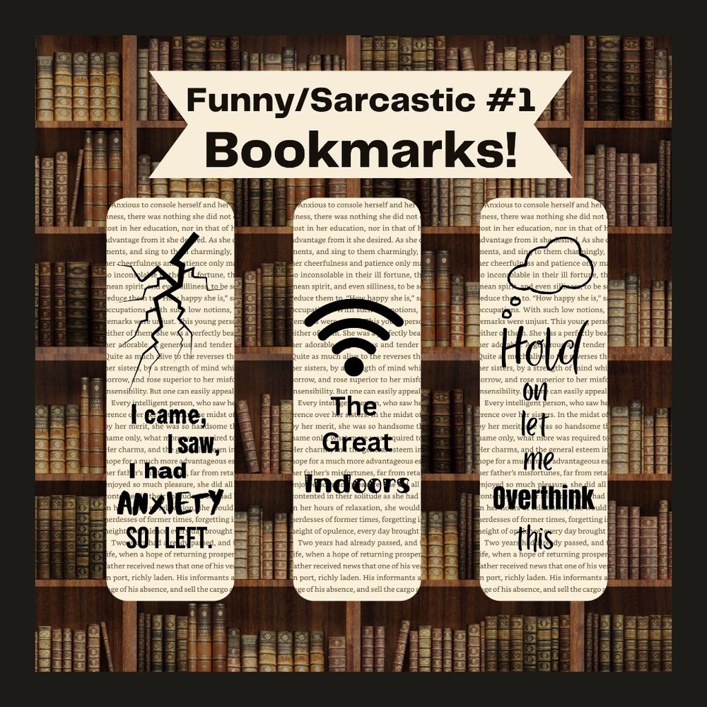 Funny Sarcastic Bookmark Set, Bookish